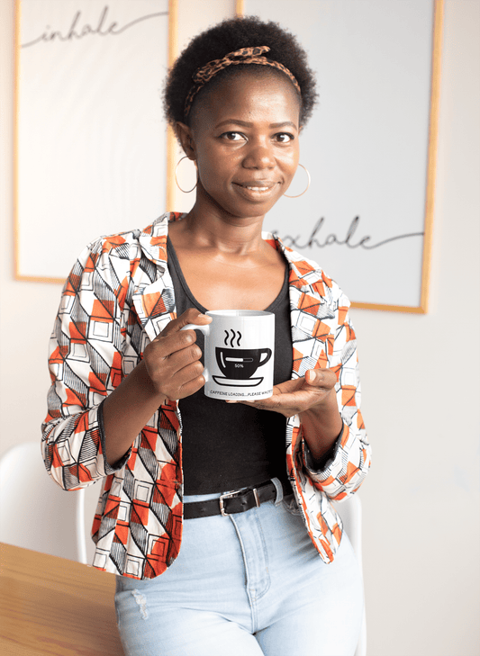 Caffeine Loading – Funny Progress Bar Coffee Mug for Coworkers, Students & Monday Mood Lifters - Wanderly Prints